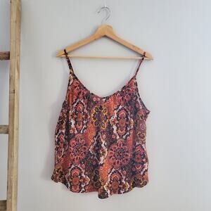 H&M Lightweight Floral Pattern Spaghetti Strap Top Size L